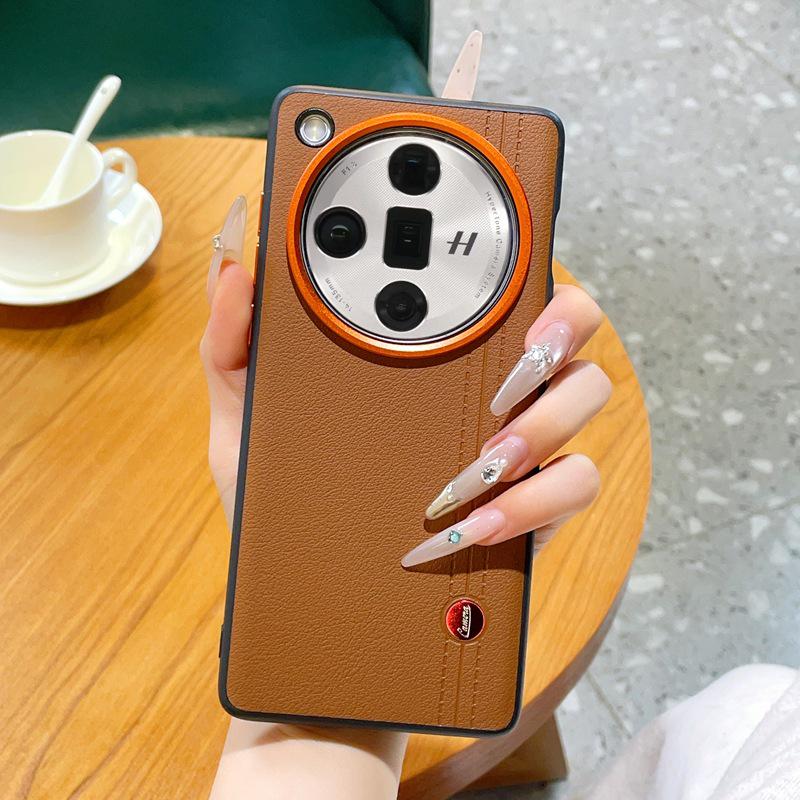 Противоударный чехол из кожи с двойной линией Leica для телефона OPPO Find X9 Ultra/Find X8S+
