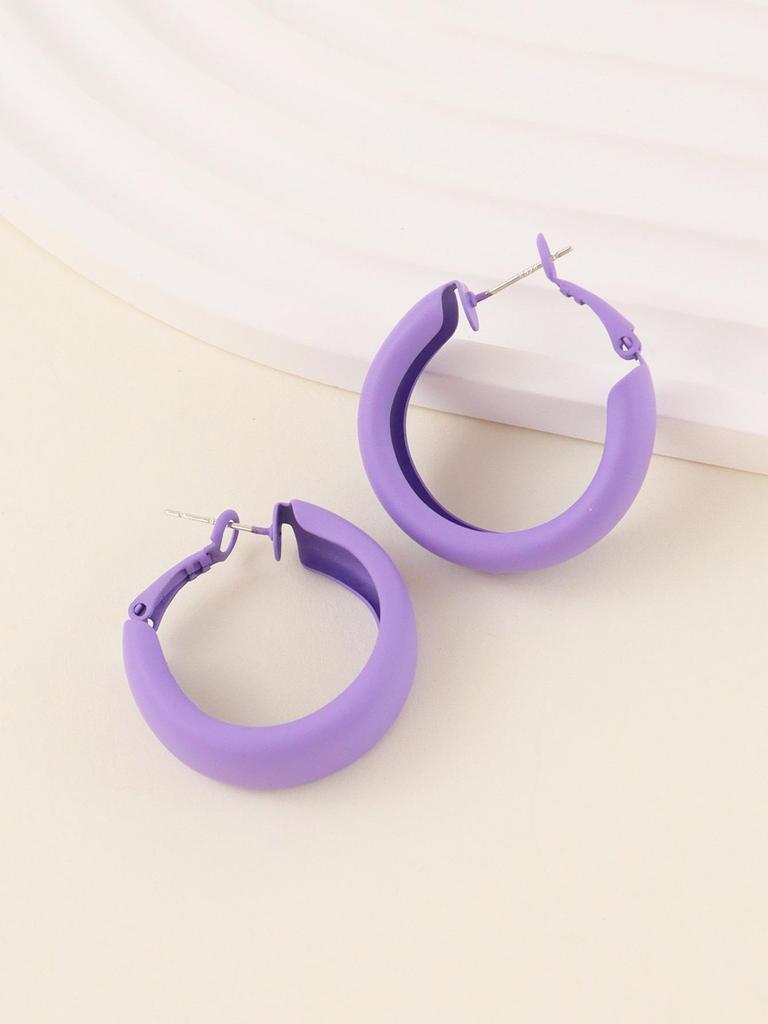 Vibrant C-Shaped Candy Color Hoop Earrings: Trendy, Cute, and Fashionable for Women