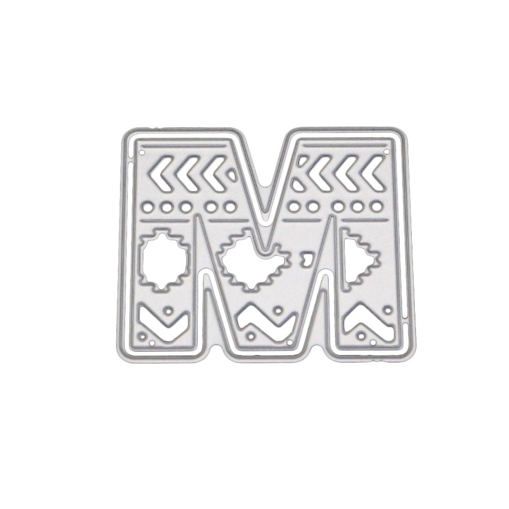 Single Capital Letter Frame Metal Silvery Stencil Embossing Cutting Dies For Diy Scrapbooking Paper Album Cards Making