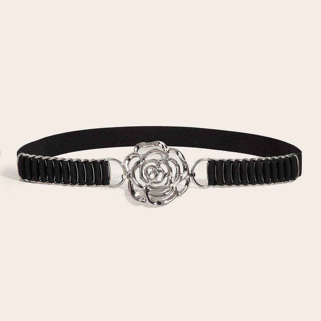 Metallic Waist Ladies Belt With Snap Button Closure For Dresses And Casual Wear