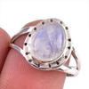 Natural Rainbow Moonstone Gemstone 925 Solid Silver Jewelry Ring Size 7.5 Q8E62