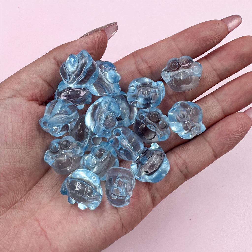 Home Party Supplies Jewelry Crystal Bear Paw Straight Gole Cartoon 30PCS/Bag Beaded Children's Bracelet DIY Transparent Pendant 18 * 17mm