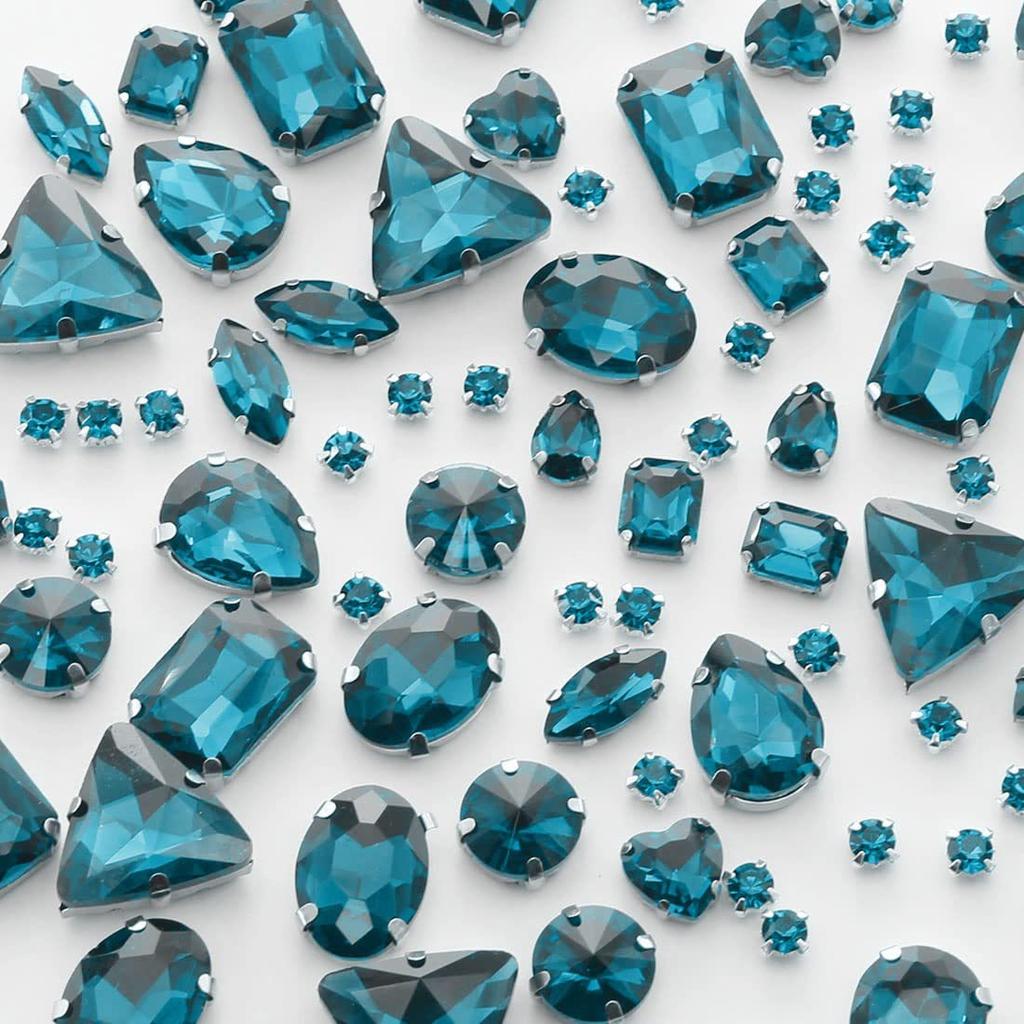 100 PCS Rhinestones Mixed Claw Drill Glass Crystal Sewing Drill DIY Clothing Accessories Wedding Accessories Rhinestone Sew On Beads