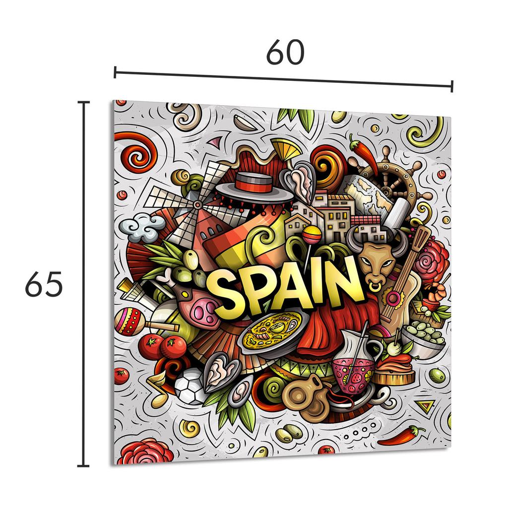 PANEL SZKLANY DO KUCHNI 60x65 Kolorowa