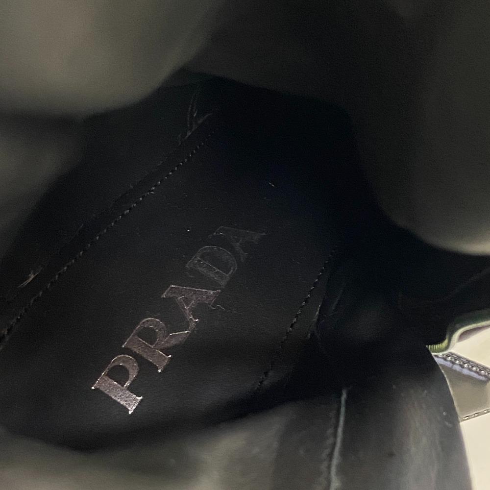 PRADA short boots lace up Triangle logo Re-Nylon Nylon boots black Nylon Women Used