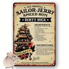 Рецепт пряного рома Sailor Jerry Винтажная алюминиевая табличка, Ретро настенный декор для дома, бара, кафе, клуба, общежития, многоцелевой