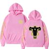 Anime Black Bulls Squad Emblem Hoodies Comfortable Long Sleeves Sweatshirts Men Women Casual Oversized Streetwear Tops