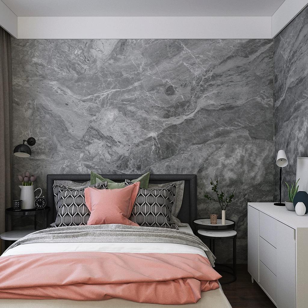 Boobest Width 80cm X Length 900cm Thick Remake Sheet Marble Sheet Gray Wallpaper Sticker Removable Wallpaper Waterproof Oil Proof Stain Resistant Heat
