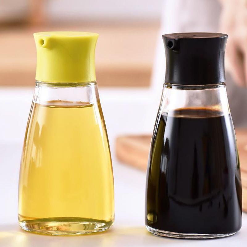Kitchen Leak Proof Oil Bottle Glass Oil Pot Small Vinegar Bottle Seasoning Bottle Seasoning Jar Without Oil Residue Oil Can