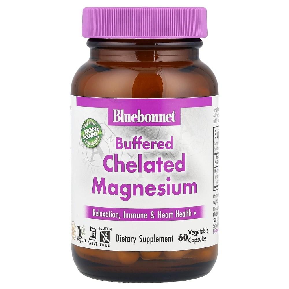 Bluebonnet Buffered Chelated Magnesium Veggie Capsules 60 Tablets 1 pcs