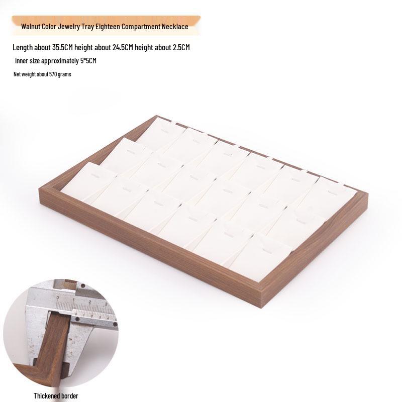 Шкатулка для украшений из орехового дерева с белой кожей и крышкой, пыленепроницаемое хранилище для серег, колец, ожерелий и браслетов.