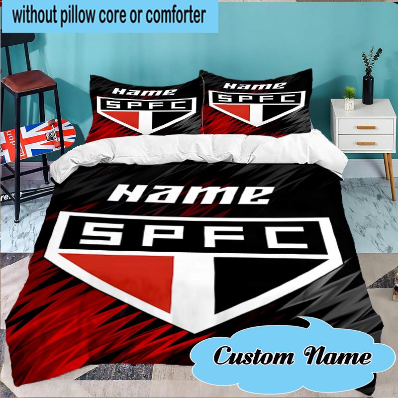 Custom Name Sao Paulo Team Spirit Bedding Set 3pcs, Bedding Set Including 1pc Duvet Cover And 2pcs Pillowcases for Bedroom, Dormitory Gift