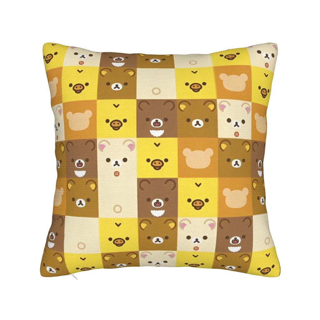 Мультяшная наволочка для подушки Rilakkuma Мультяшный медведь Полиэстер Подушка-плед Забавная наволочка