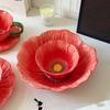 Household Ceramic Flower Plate Light Luxury Decorative Bowl Pastry Dish Soup Bowls  Western Food