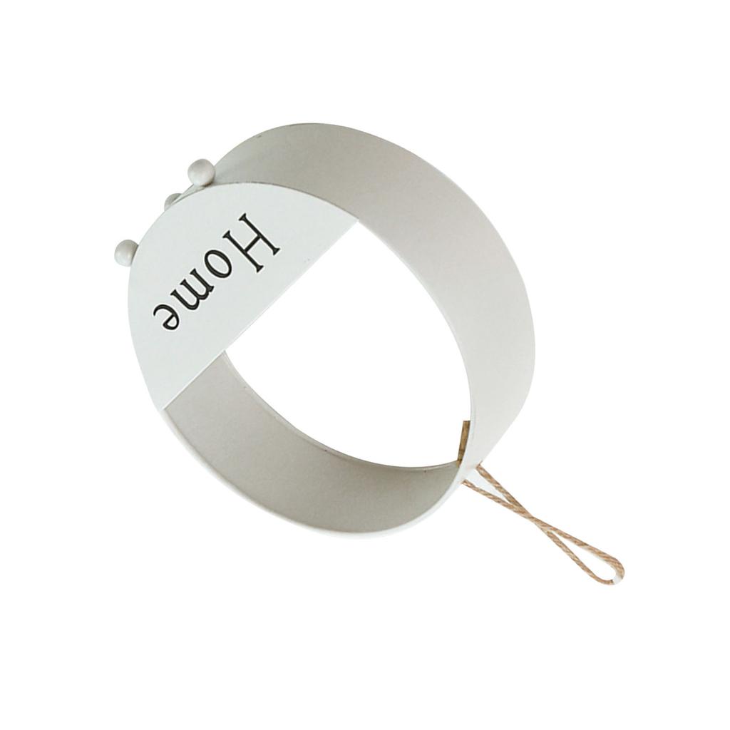 Iron Basket White Round Wall Hanging Decoration Organizer Modern Style Wall Storage for Living Room Dining Room