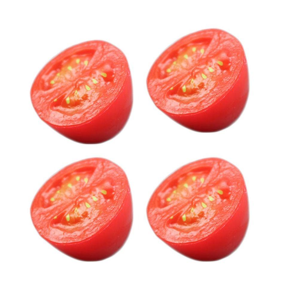4PCS Food Model Artificial Cherry Tomato Decorative Props Simulation Fruit Fake Tomato Home Decor