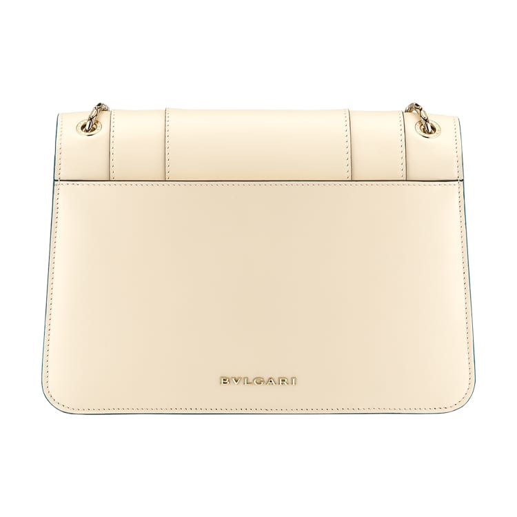 BVLGARI Serpenti Forever Calfskin Shoulder Bag, Crossbody Bag Medium Women's Beige 290931