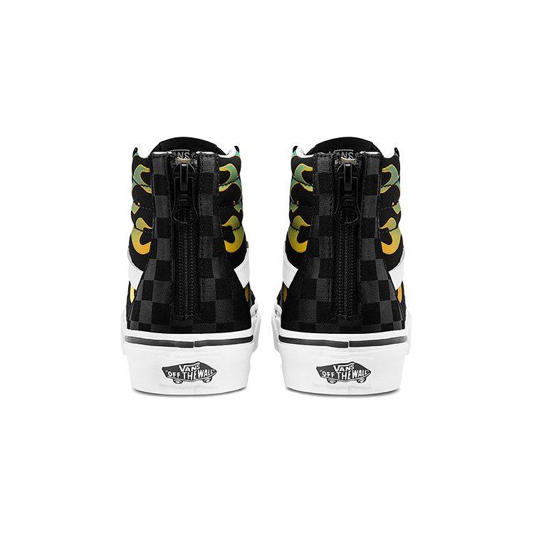 Vans SK8 Молния Высокие Детские Скейтбордические Кроссовки Пламя Черный Дети Возраст 3 7 Лет VN0A4BUXESY