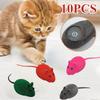 Andiker 3 Pcs Cat Mouse Toy, Flocking Squeaking Mouse Cat Toy Soft Small Cat Toys for Indoor Cats Interactive Cat Toy for Cats and Kitten To Catch