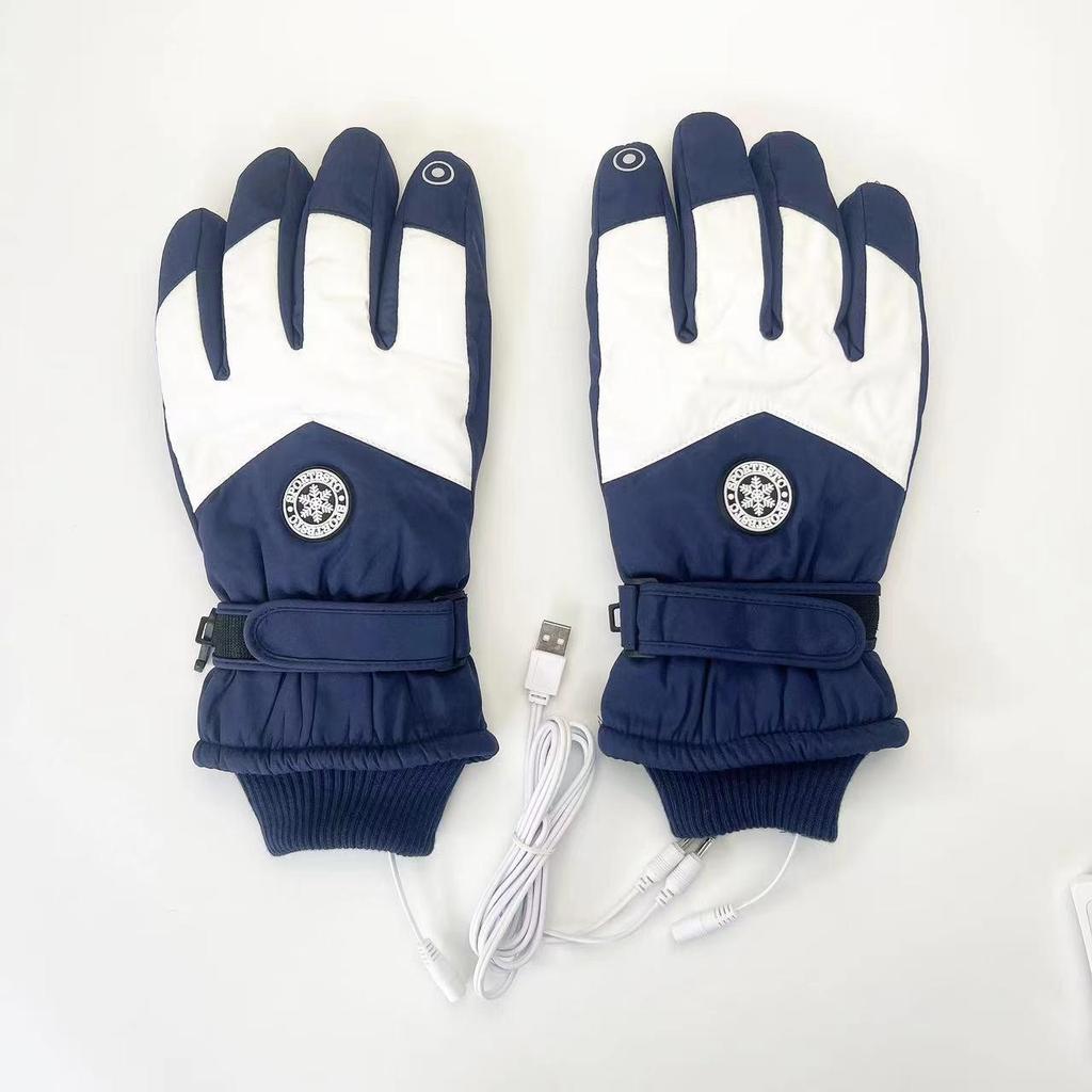 Лыжные перчатки с сенсорным экраном и USB-подогревом для зимней езды на велосипеде