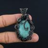 Aquamarine 999 Copper Wire Wrapped Pendant, Handmade Gemstone Pendant Jewelry, Gifts For Wife Brand New Pendant