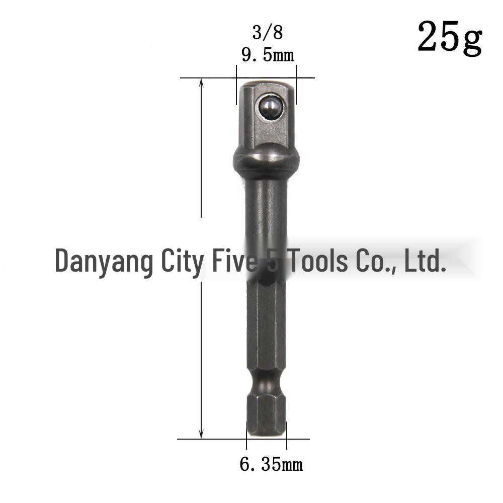8-Piece Natural Color Electric Screwdriver Adapter Set: Includes 1/2" Square Head, 3/8", and 1/4" Hexagonal Rods.