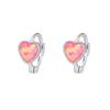 Fashionable Exquisite Heart Simulate Opal Earrings 925 Sterling Silver Jewelry for Women Hypoallergenic Gift