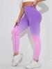 Women's Seamless Gradient Color Yoga Lenggings High Waisted Stretch Butt Lifting Breathable Sports Gym Pants