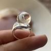 Transparent White Crystal Rings Minimalist Adjustable Open Ring New Moonstone Ring  for Women