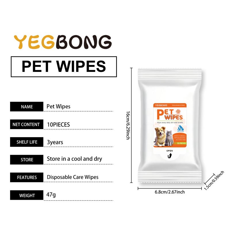 Skin Friendly Pet Wipes Grooming Tear Stain Remover Soft Ear Cleaning Pads for Puppy Kitten Daily Cleaning Care