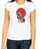 French Bulldog Yakuza White 3/4 Short Sleeve T Shirt Woman F437