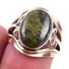 Natural Green Pietersite Gemstone 925 Sterling Silver Two Tone Ring Size 5 J3q63