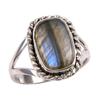 Натуральный Лабрадорит Драгоценный Камень 925 Проба Стерлингового Серебра Ювелирное Кольцо Размер 7 g8u81