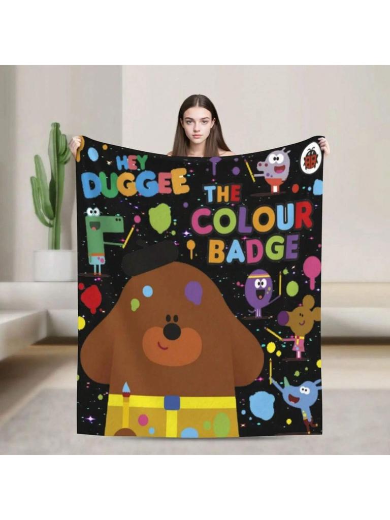 Warmer Cartoon Theme Throw Blanket, Cute Hey Duggee Cozy Blanket For Living Room, Dorm, Naping, Office, Home Decor