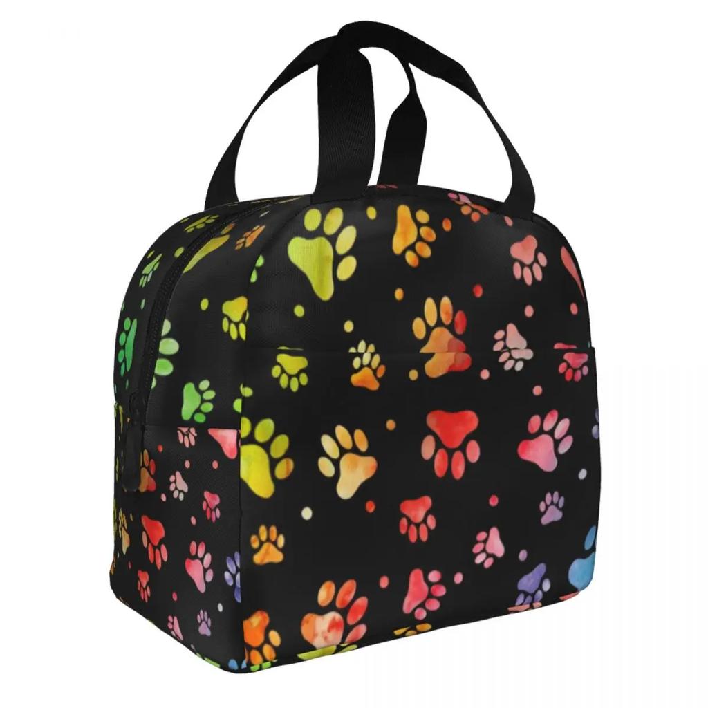 Милая сумка для ланча с изображением костей и лап собаки, термохолодильник, изолированный ланч-бокс для женщин, детей, школы, работы, пикника, сумки для еды