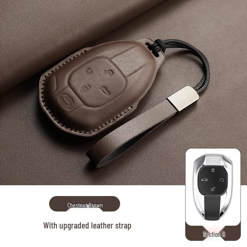 Настоящая кожаная крышка-чехол для ключа GAC Trumpchi GS4, GS3, GS8, M8 - Хит продаж