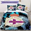 Deportivo de La Coruña Pattern Bedding uilt Set uilt Cover Pillowcase Home Decoration Birthday Gift (1 * duvet cover + 2 * pillowcase without core)
