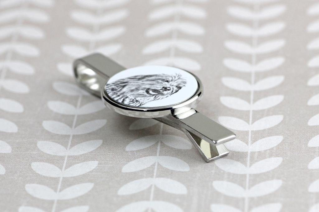 Bergamasco Shepherd Dog, Bergamasco Sheepdog - tie clip with a dog, personalized tie clip, a unique gift for a man from the Art-Dog brand