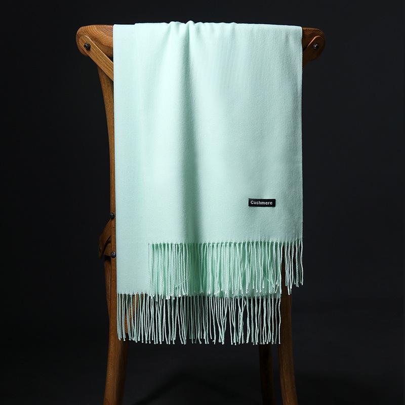 Spring And Autumn Winter New Scarf Women'S Tassel Imitation Cashmere Versatile Solid Color Scarf Dual Purpose Student Long Style Thickened