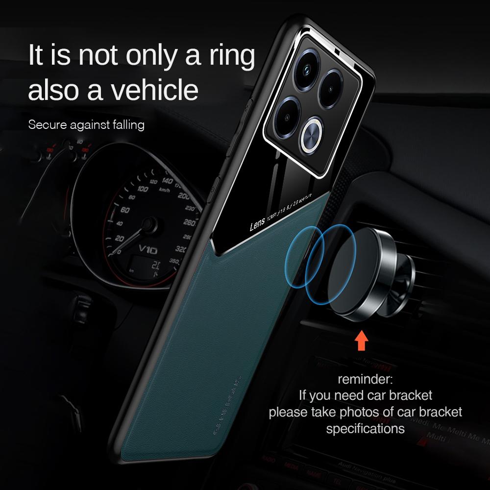 Кожаная магнитная задняя крышка для Infinix Note 40 Pro 4G 5G, чехол из ТПУ, мягкий бампер, противоударный чехол Infini Note40 Not 40 Pro + Pro 5G