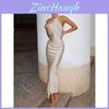 Summer Satin Slip Dress With Backless Design For Womens Party Wear