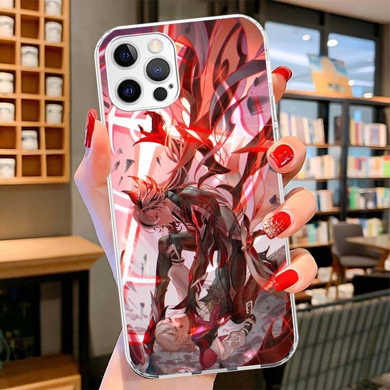 Arlecchino Genshin Impact Cover Phone Case For iPhone 16 17 Air 15 14 Pro Max 16E Phone Case 13 Mini 12 11 7 SE 8 Print Pattern