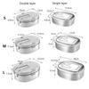 1/2 Layer Stainless Steel Lunch Box Rectangular Food Storage Box Food Container  Outdoor