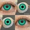 FUNSACHY 1 Pair Cosplay Green Colored Contact Lenses for Eyes Pink Blue Color Lenses for Halloween Cosmetic Pupils Yearly