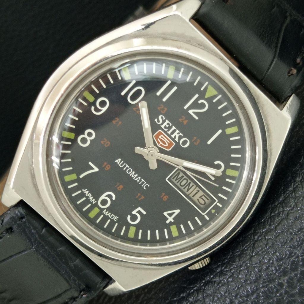 ВИНТАЖНЫЕ АВТОМАТИЧЕСКИЕ ЧАСЫ SEIKO 5 7009A ЯПОНИЯ МУЖСКИЕ ЧЕРНЫЙ ЦВЕТ ЦИФЕРБЛАТ a708530-1