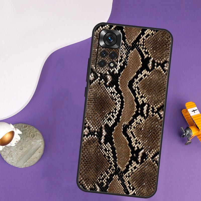 Чехол под змеиную кожу для Xiaomi Redmi Note 13 Pro 14 12 9 10 11 Pro 10S 11S 12S Redmi 14C 13C 10C 12C