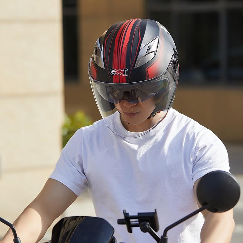 GXT G708 Dual-Lens Half Helmet Adult Motorbike Scooter Riders ABS Safety With 3C Certification