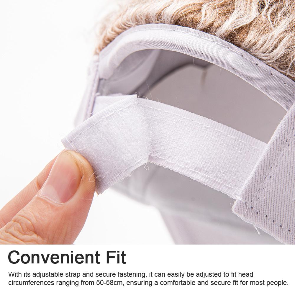 Парик Бейсболка Забавный парик Солнцезащитный козырек Шляпа Короткая накладная шапка для волос для мужчин Взрослые лысые люди