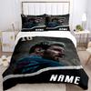 Custom Name World Champion Bedding 3 Piece Set HD Print Duvet Cover Pillowcases for Teens Adult Bedroom Decoration