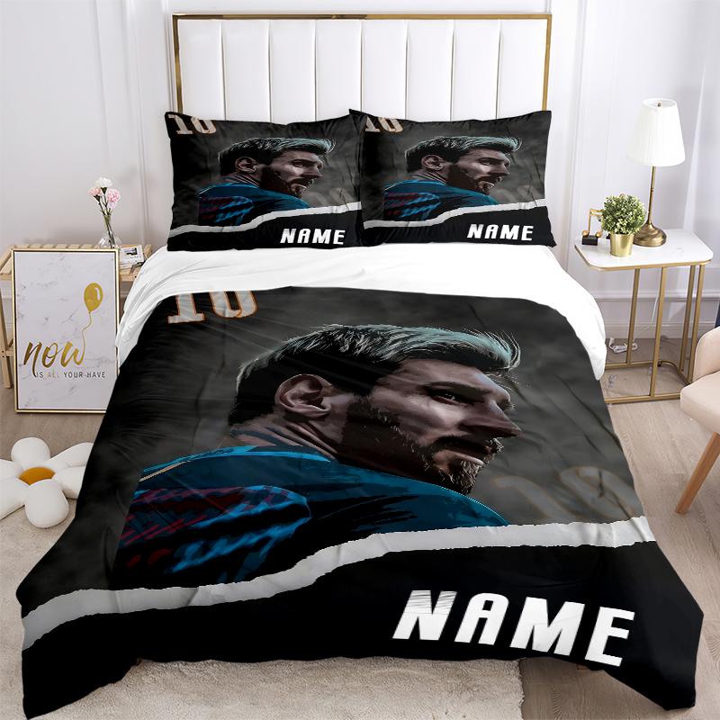 Custom Name World Champion Bedding 3 Piece Set HD Print Duvet Cover Pillowcases for Teens Adult Bedroom Decoration